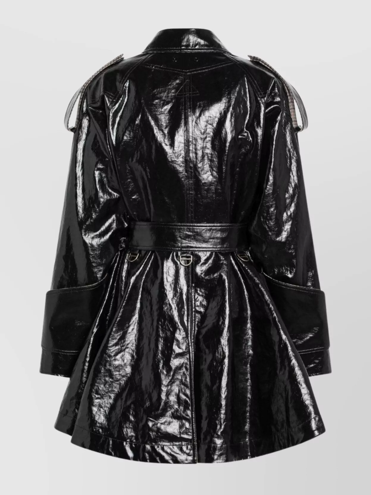 Chloé Belted Double-breasted Linen Trench Coat In Black