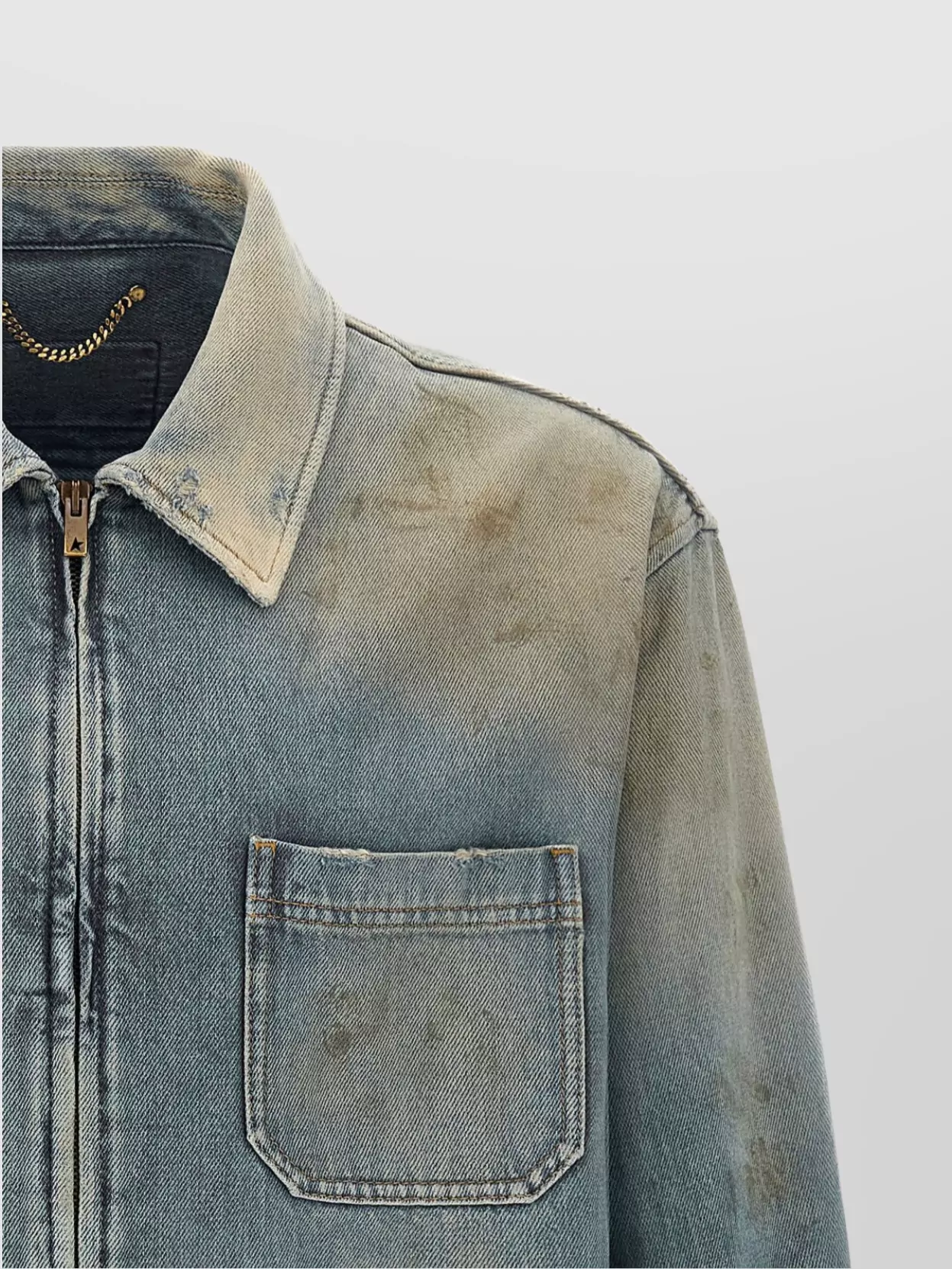 Golden Goose 'Mackenzie' Denim Jacket Featuring Faded Effect