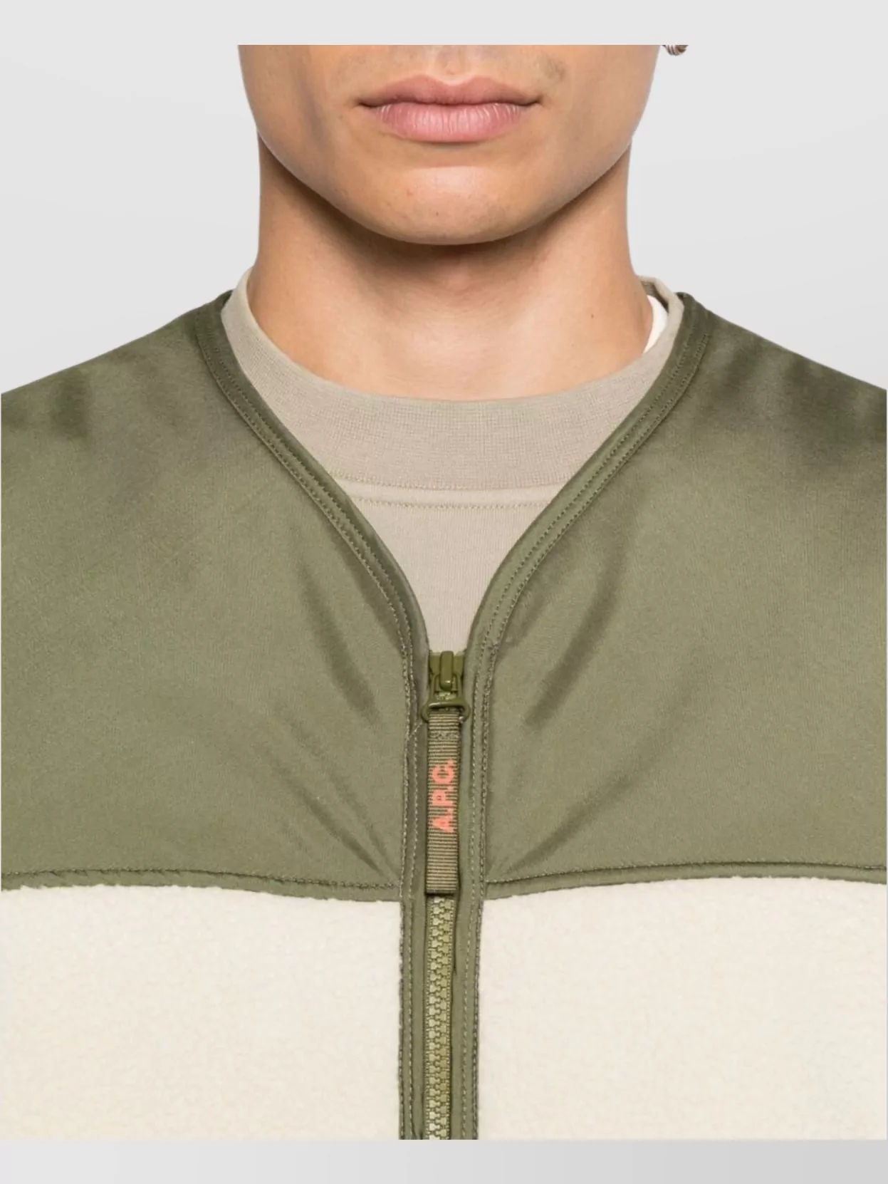 A.p.c. Crew Neck Sleeveless Sweatshirt With Contrast Panel
