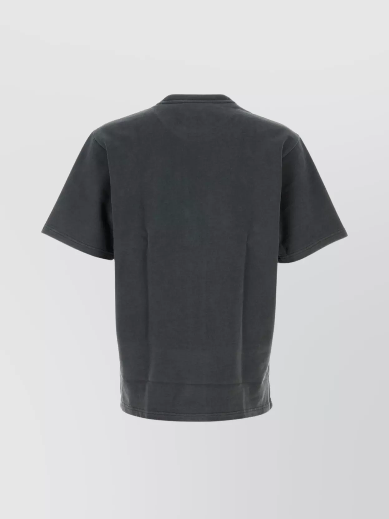 Dolce & Gabbana Men Dark Grey Crewneck T-shirt With Logo Lettering Print On The Front In Cotton Man In Gray