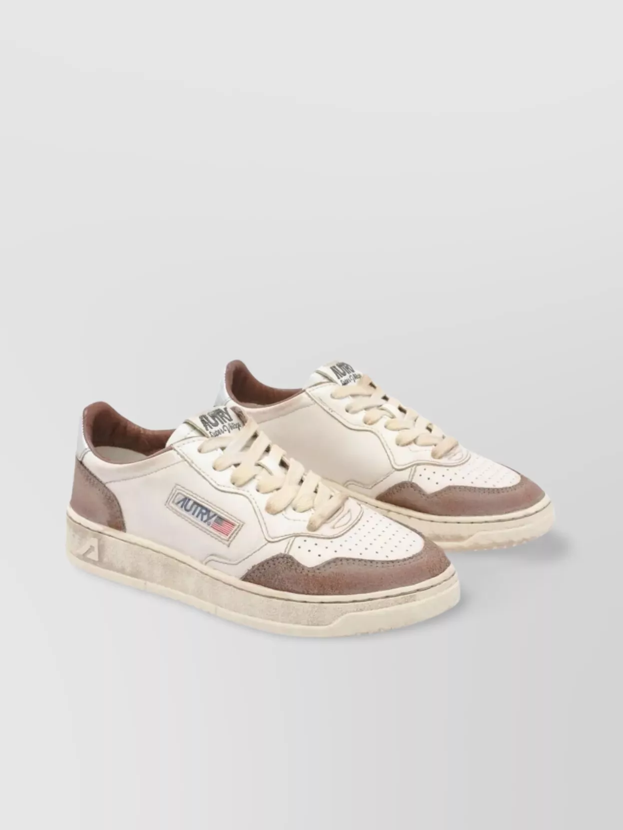 Autry Super Vintage Low Sneakers In Burn And Silver In Multi