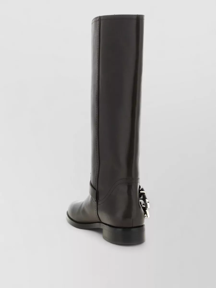 Pinko Leather Cheval Boots