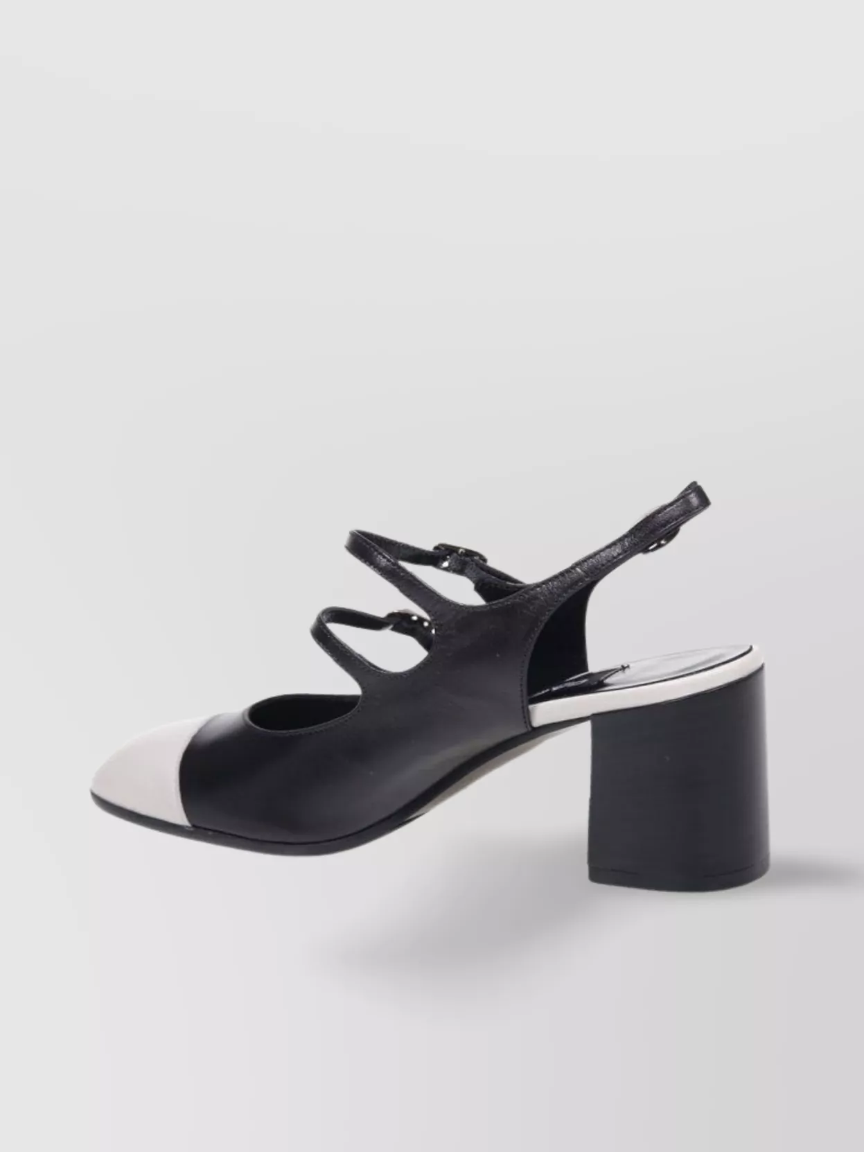 CAREL TWO-TONE BLOCK HEEL SLING BACK PUMPS