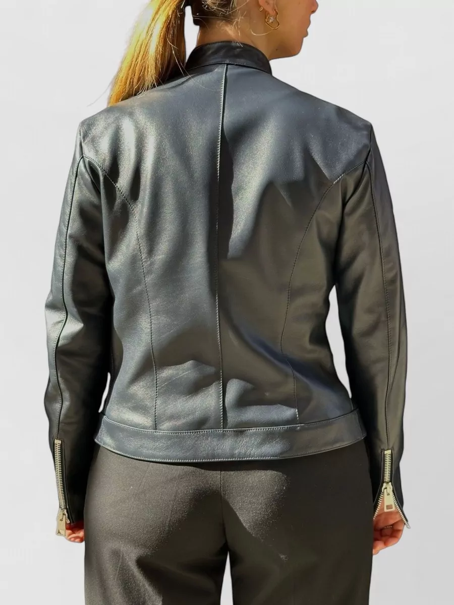 La Rose Leather Bomber Jacket
