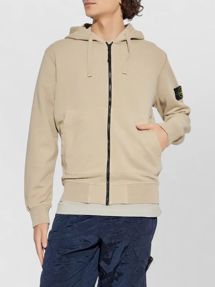 Stone Island Cotton Hooded Zip-Up Sweatshirt