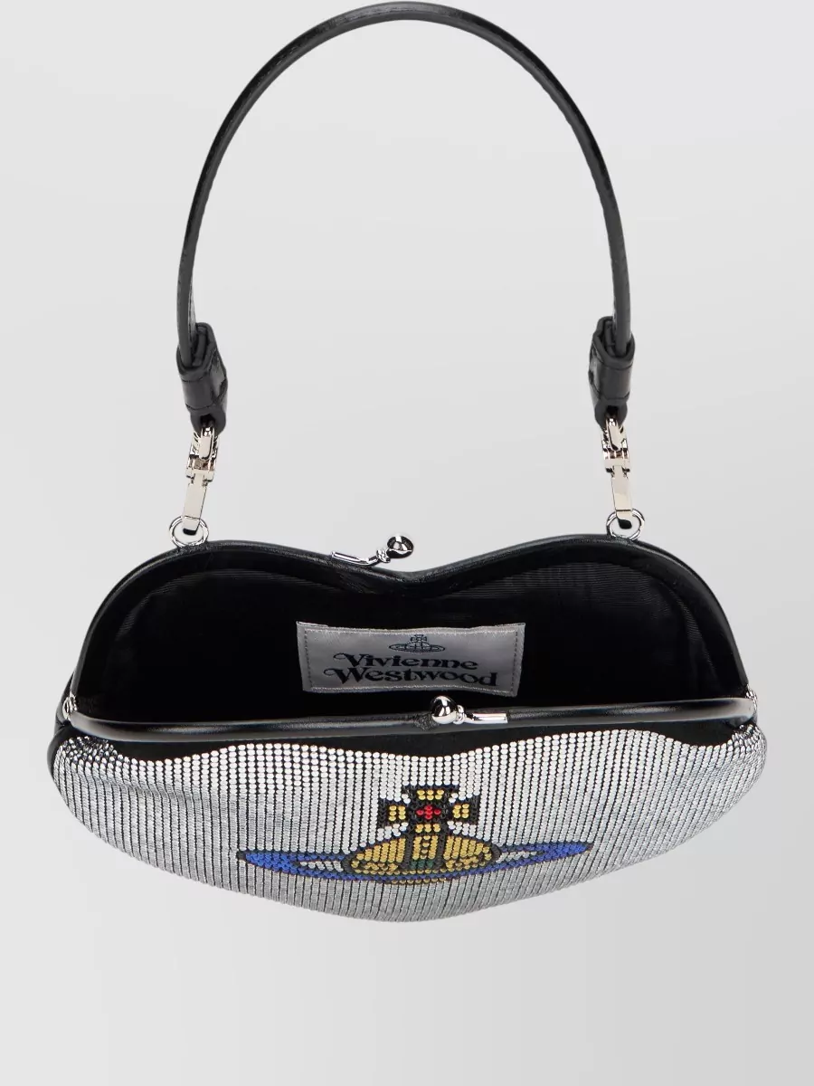 Vivienne Westwood Heart Frame Rhinestone Clutch Bag Shoulder