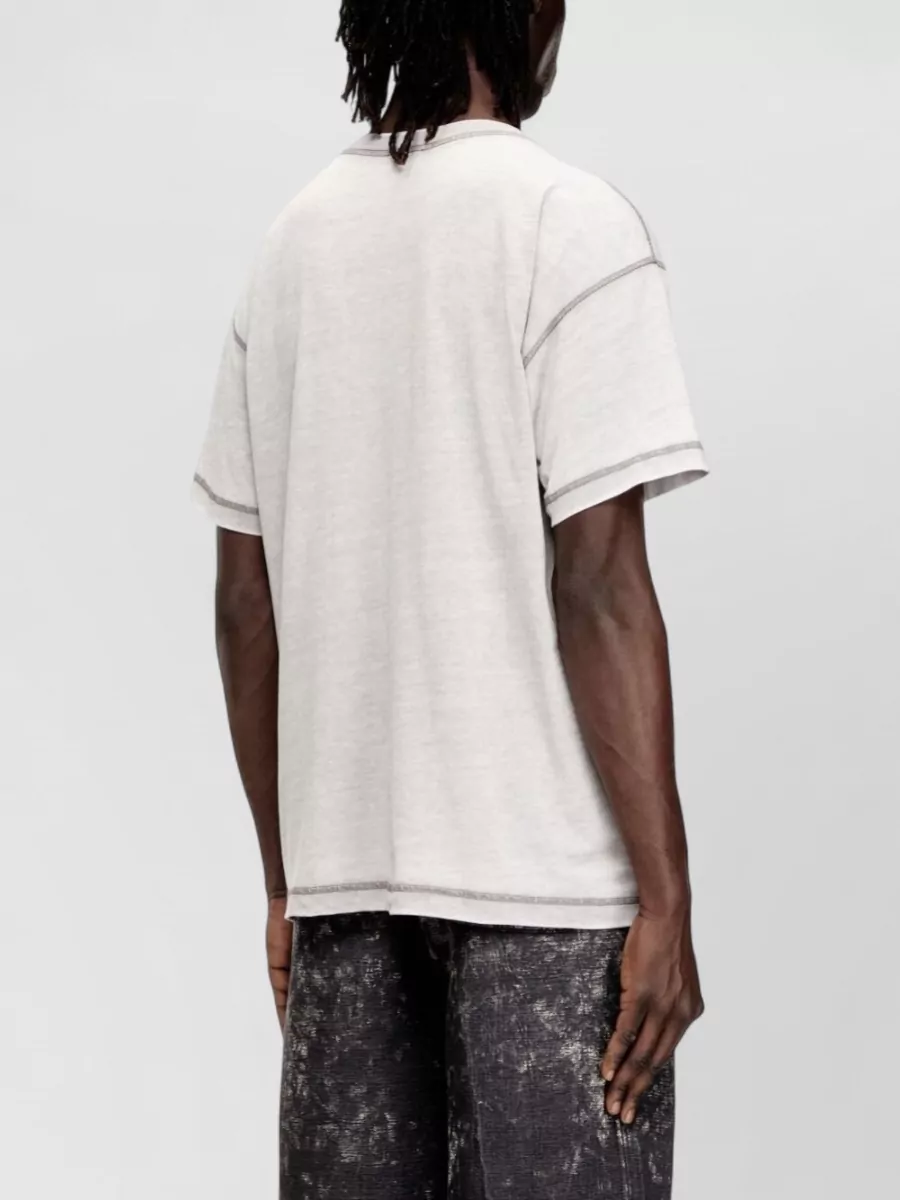 Diesel Graphic Crew Neck T Shirt Stud Detail