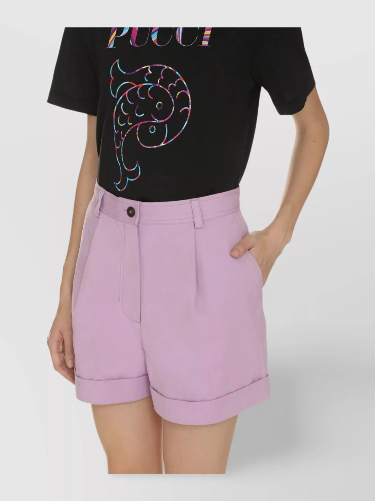 Shop Maison Kitsuné Cotton Shorts With Belt Loops And Pockets