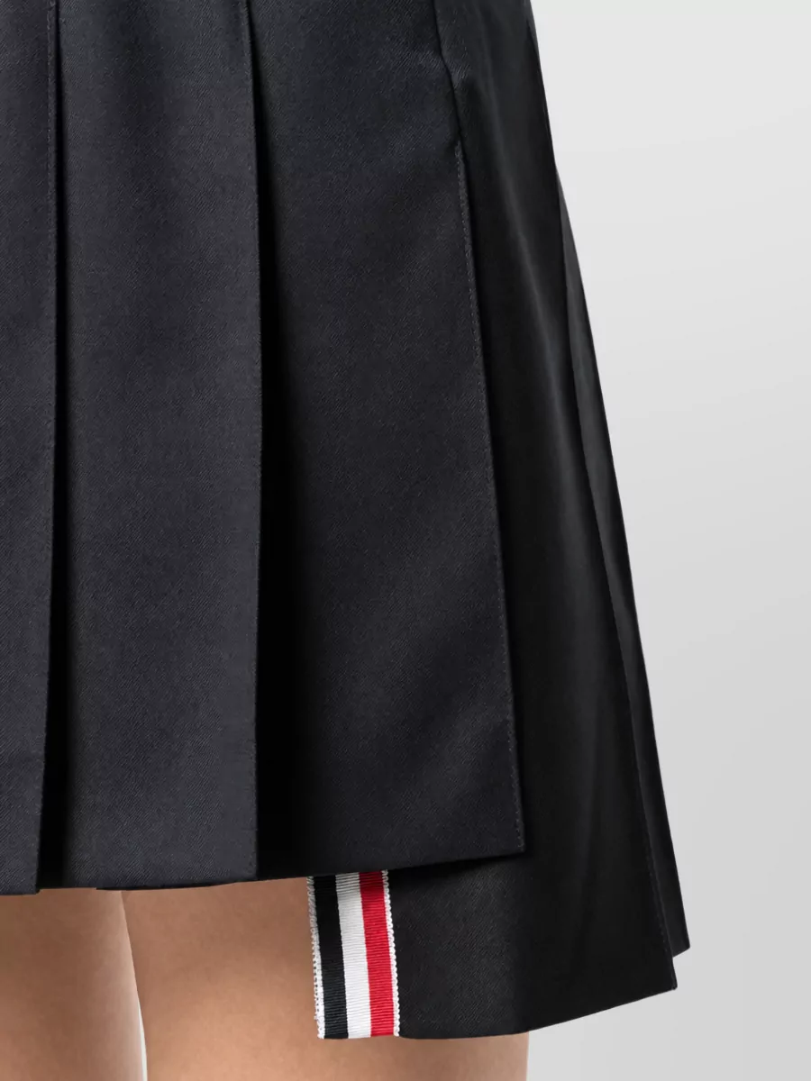 Thom Browne Wool Asymmetric Pleated Mini Skirt