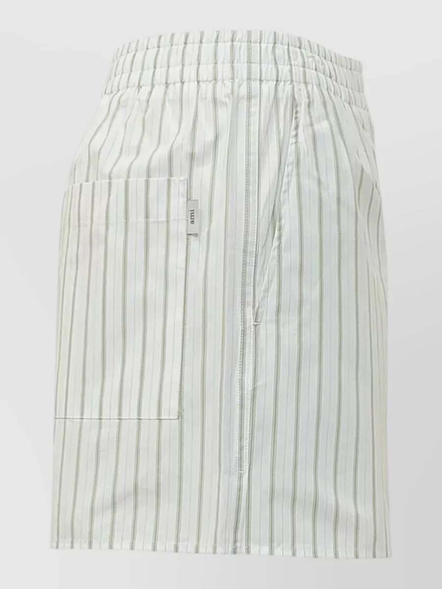 Ami Paris Elasticated Knee-Length Shorts