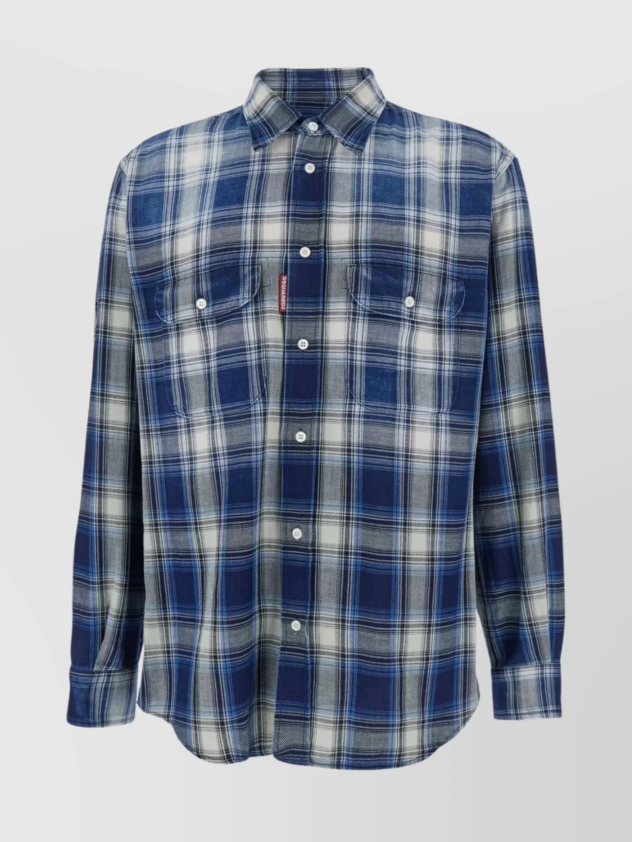 Dsquared2 Checked Pattern Shirt With Pockets And Collar In Multi