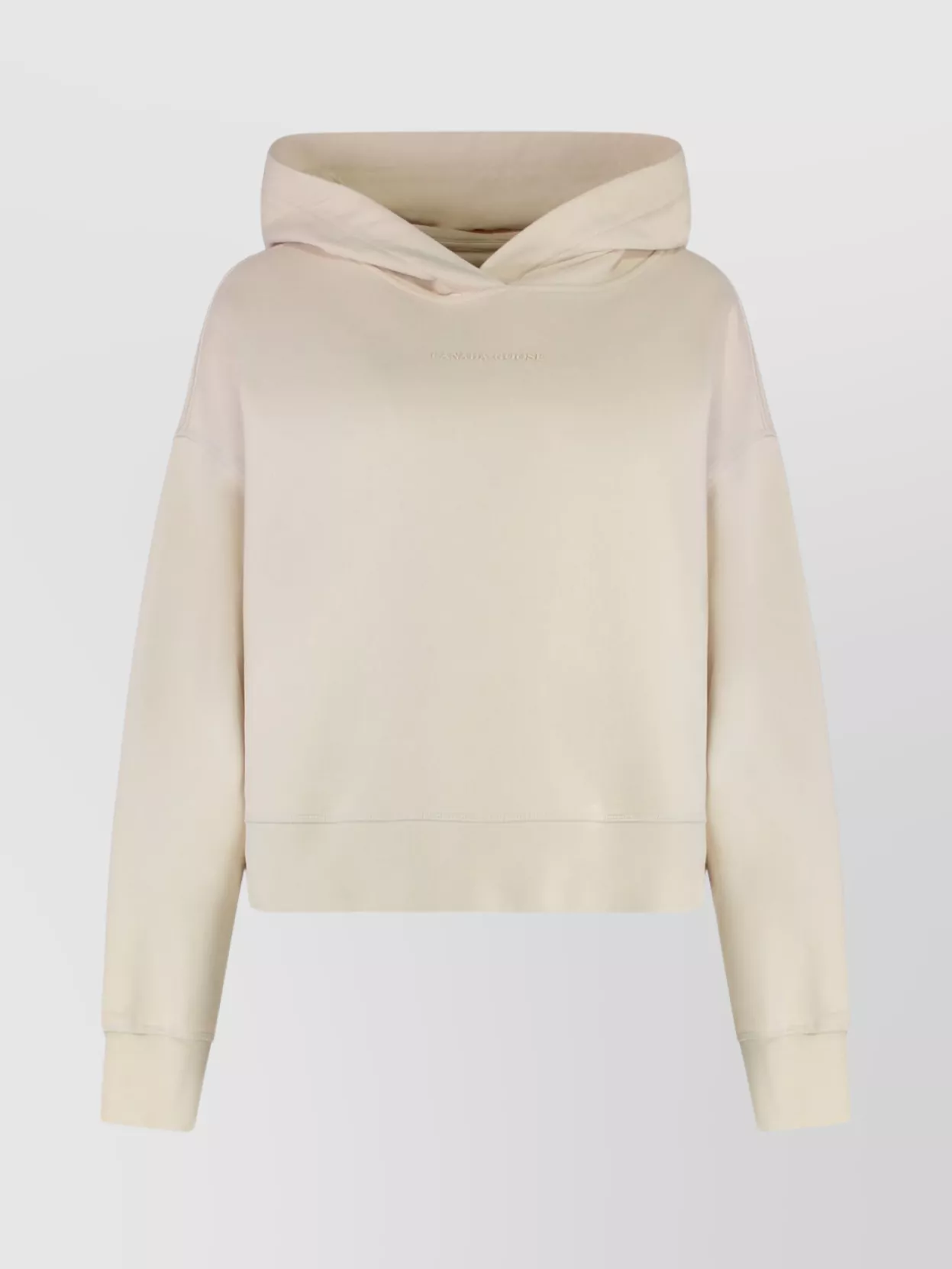 Canada Goose Muskoka Cotton Hoodie With Ribbed Edges In Neutral
