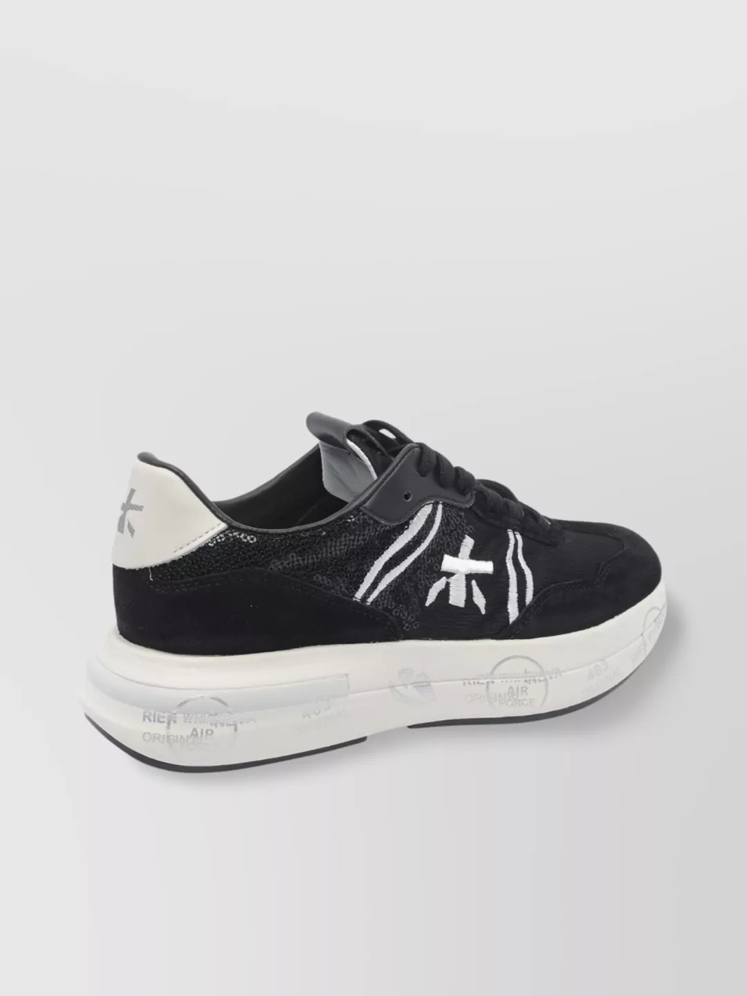Premiata Low Top Leather Sneakers With Contrast Sole