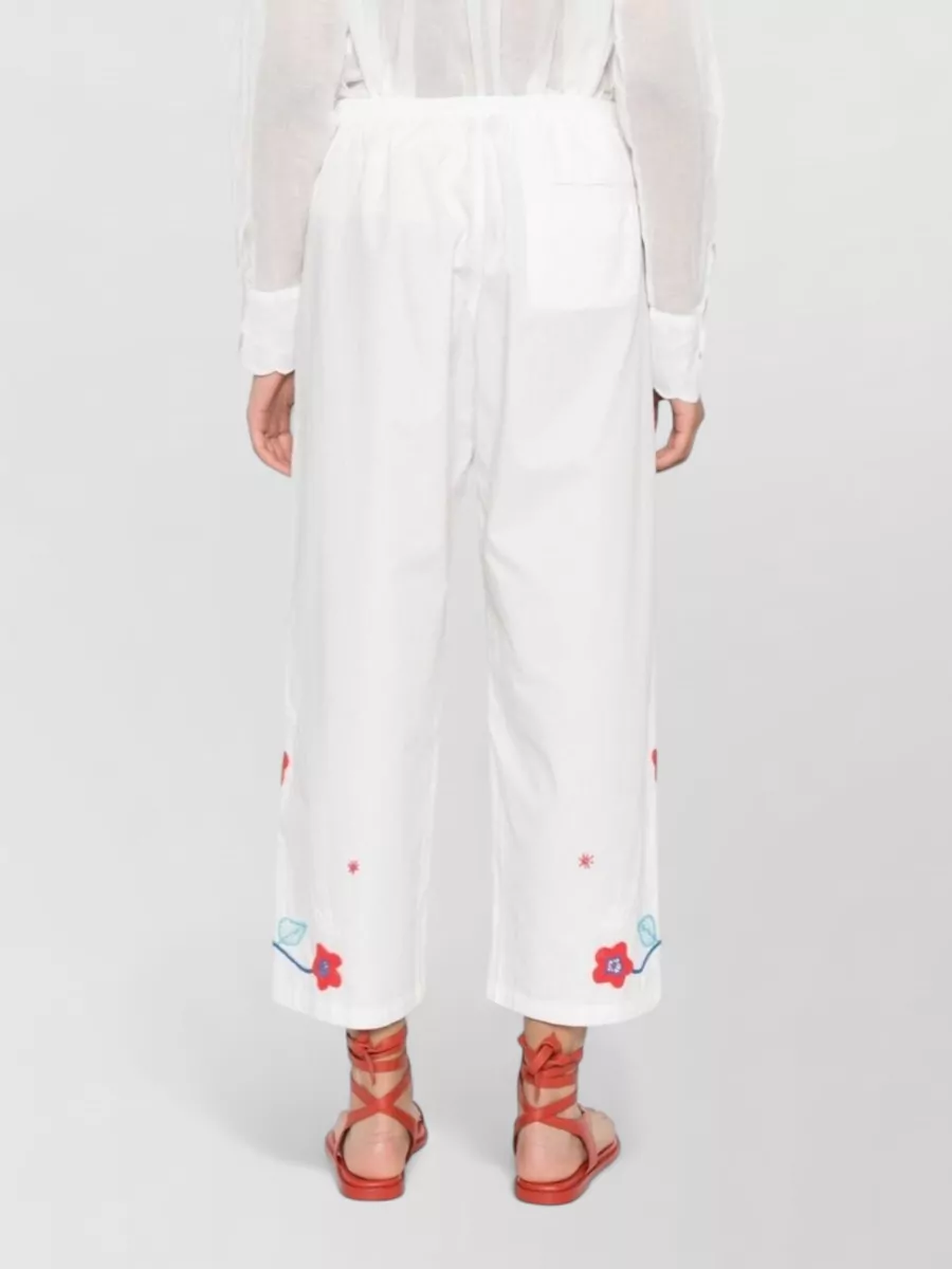 Forte Forte Embroidered Cropped Wide-Leg Trousers