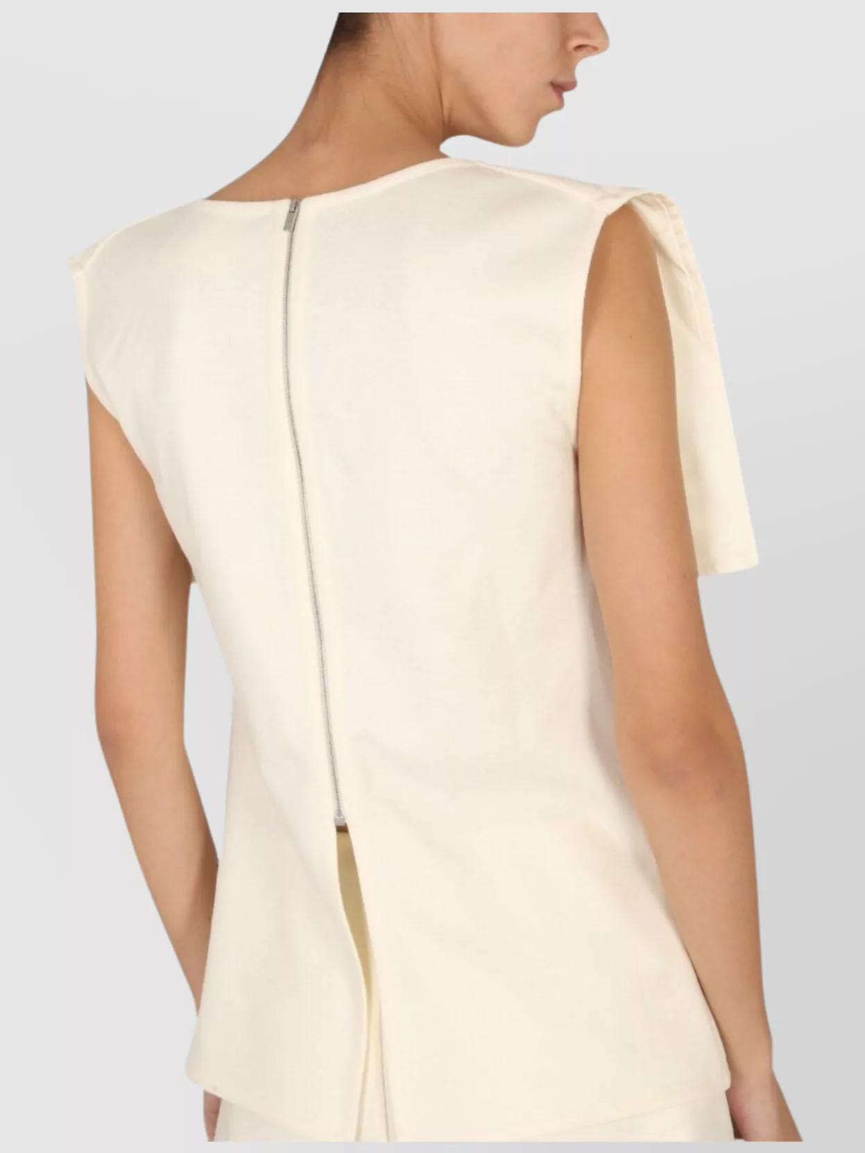 Jil Sander Wool Cape Overlay High Neck Tops
