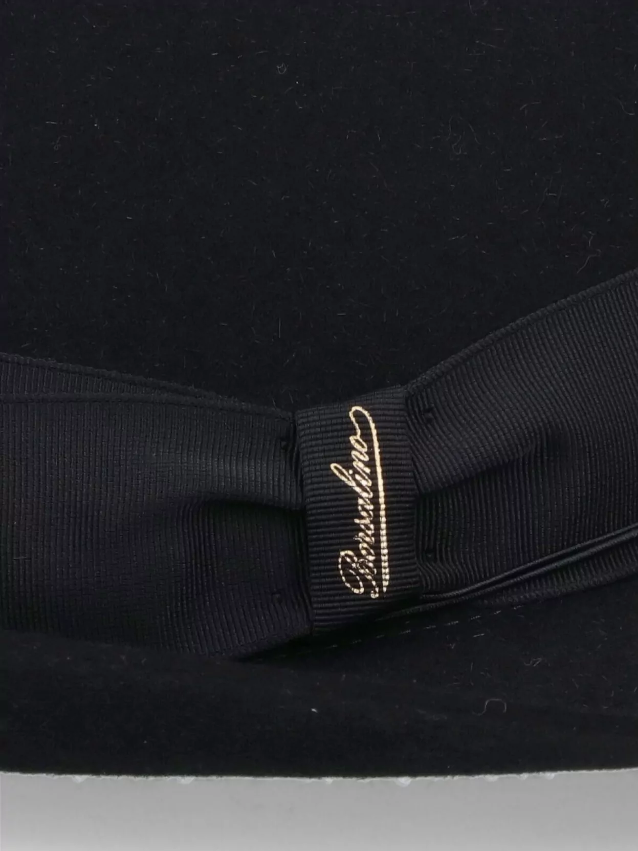 Borsalino Stylish Wide Brim Hat With Ribbon Band
