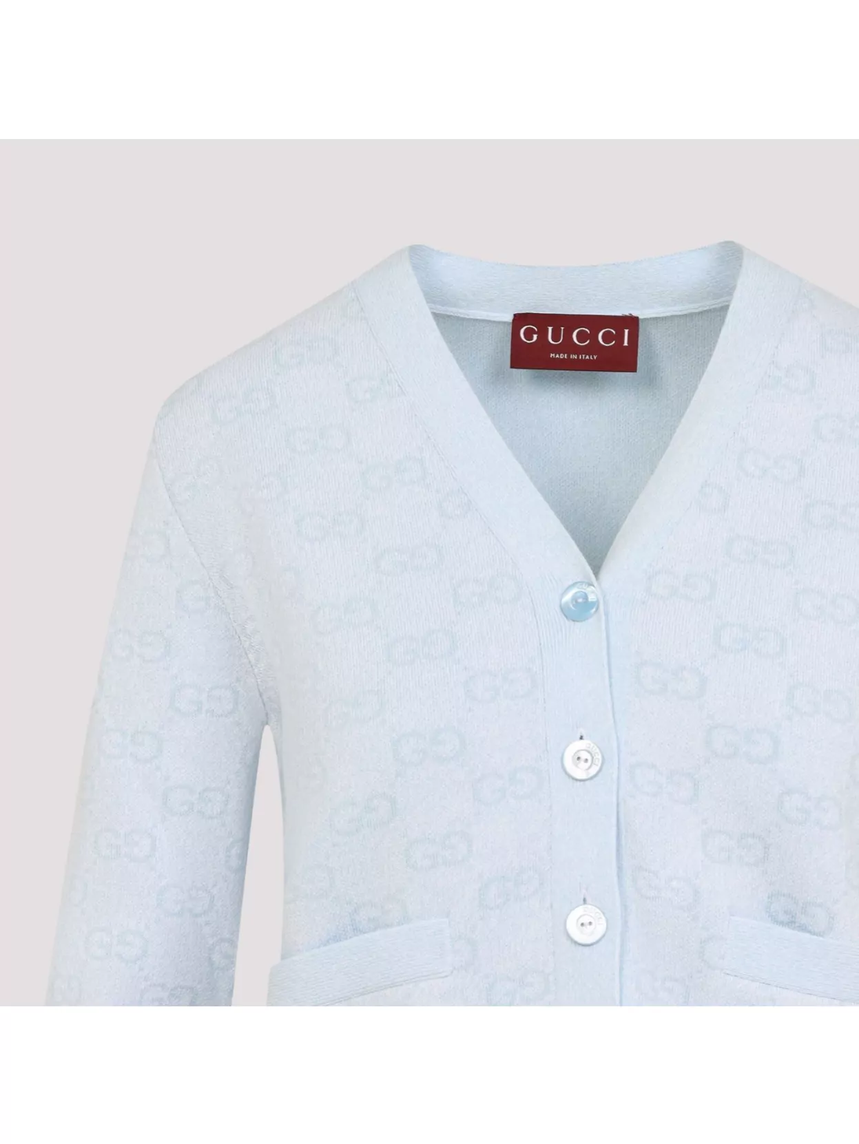 Gucci Fine Cotton Gg Jacquard Cardigan