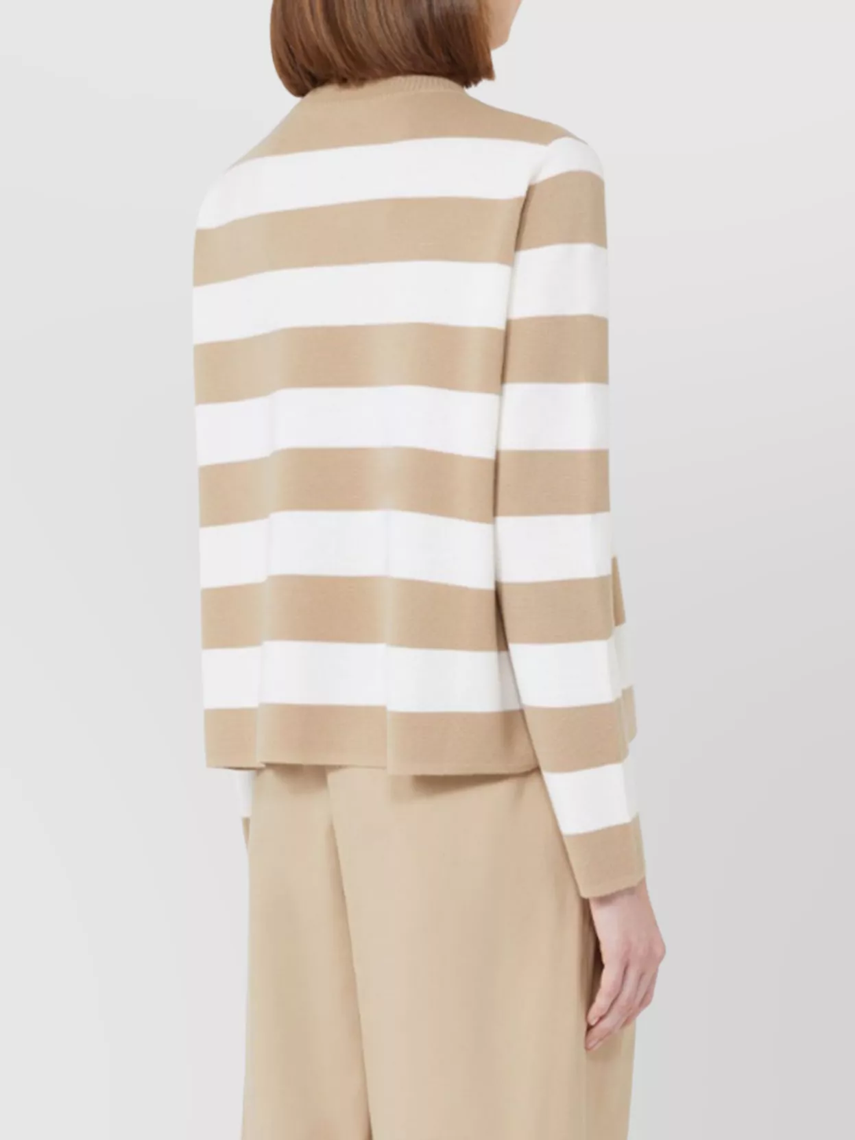 Max Mara Striped Wool Knitwear Embroidered Detail