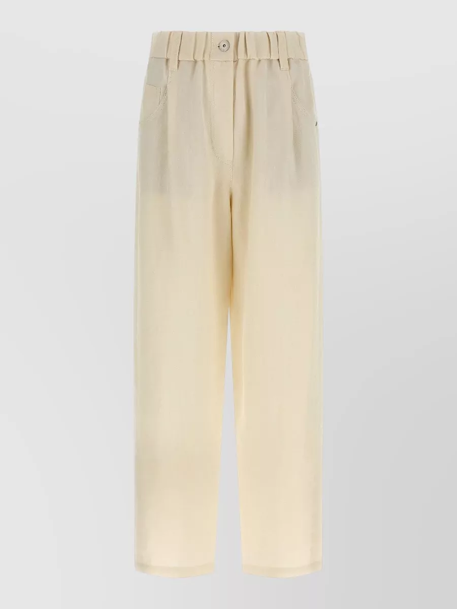 Brunello Cucinelli cropped straight-leg belted trousers
