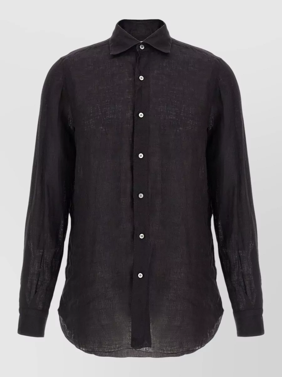 Finamore linen long-sleeve shirt