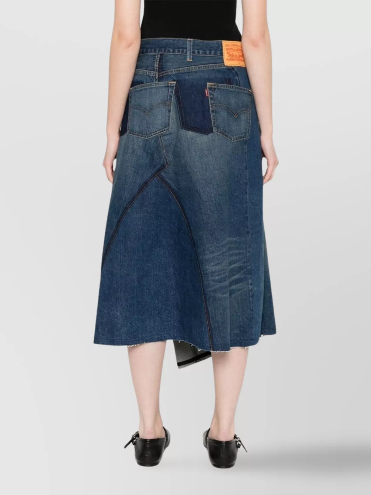Junya Watanabe Denim Skirt Front Slit Asymmetric Hem