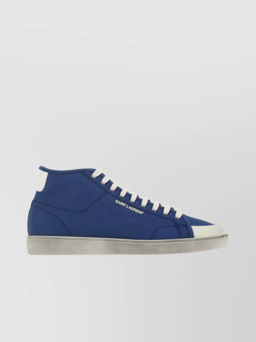 Shop Saint Laurent Nylon Sl/39 High-top Sneakers In Blue