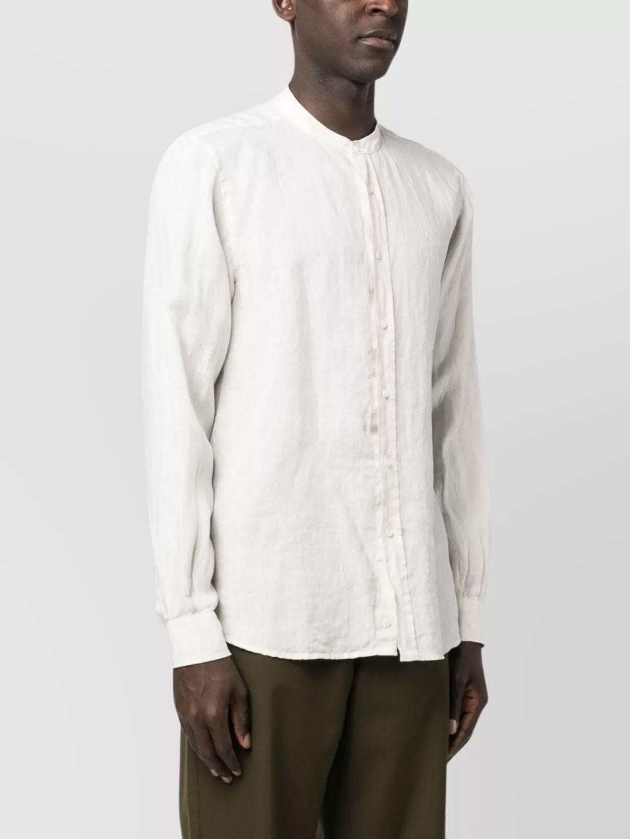 Aspesi Long Sleeve Mandarin Collar Shirt Design