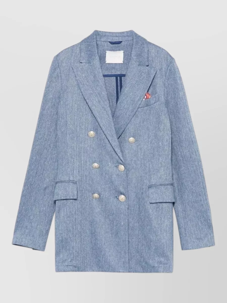Circolo 1901 linen blend double-breasted suit jacket