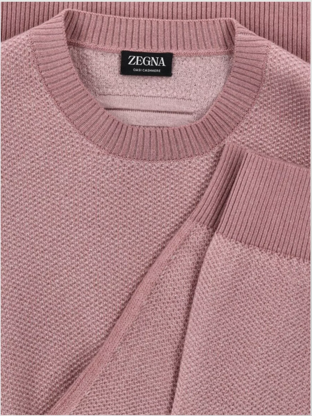 Zegna Textured Knit Long Sleeve Crew Sweater
