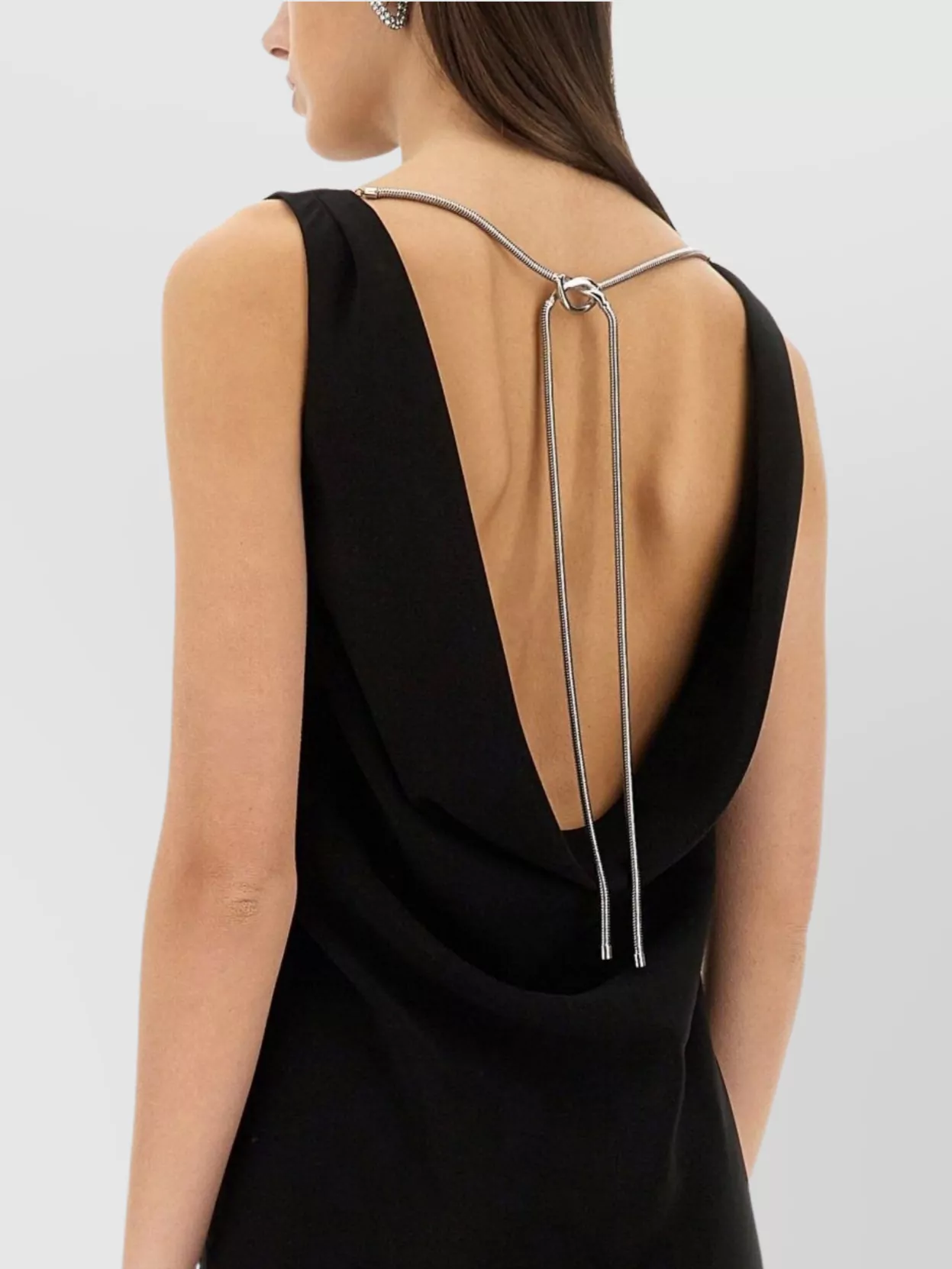 Max Mara Backless Maxi Dress Metallic Strap Detail