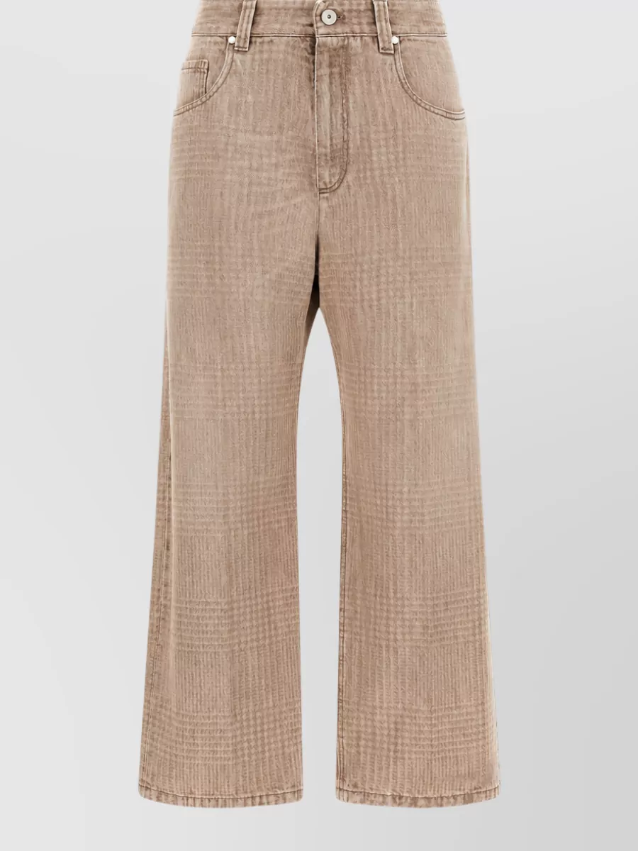 Brunello Cucinelli Prince of wales cropped wide-leg jeans