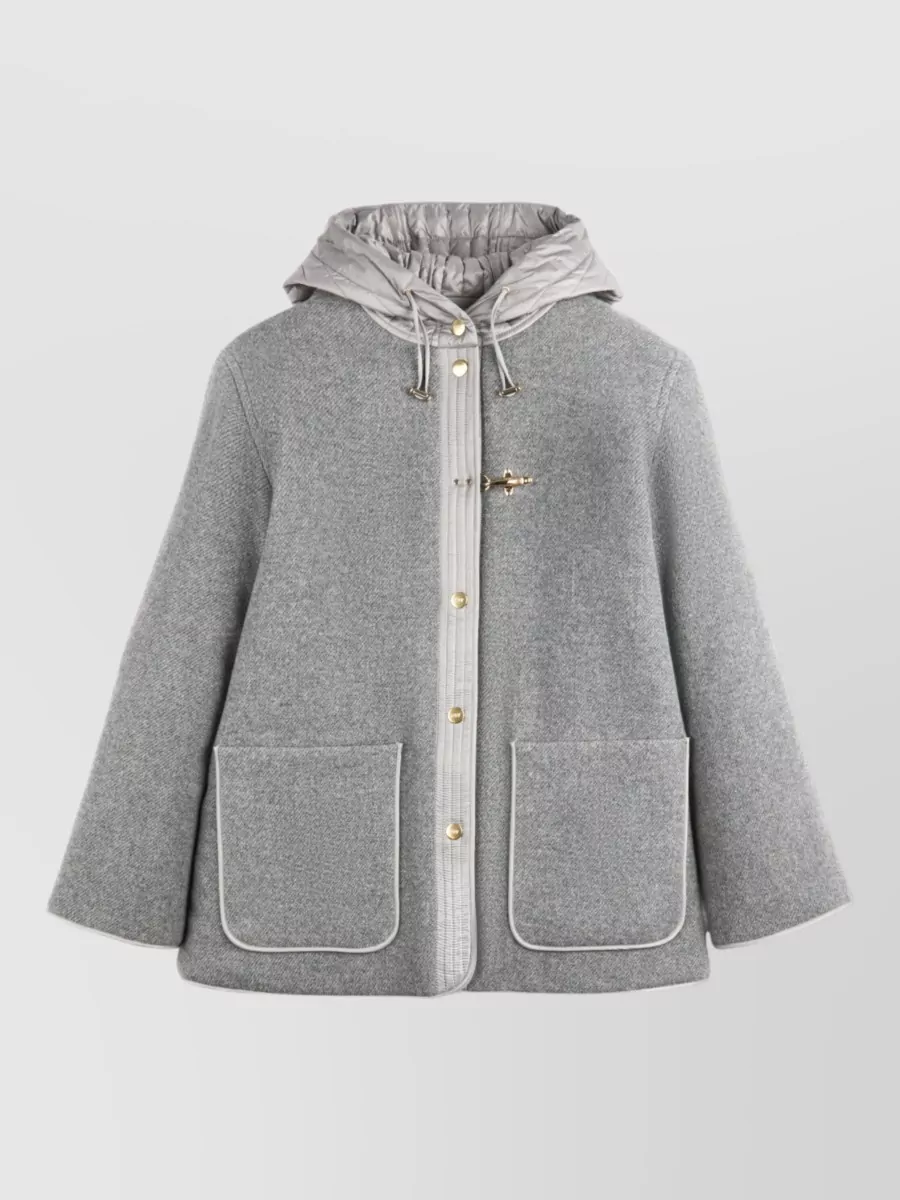Fay Oversized Coat In Gray