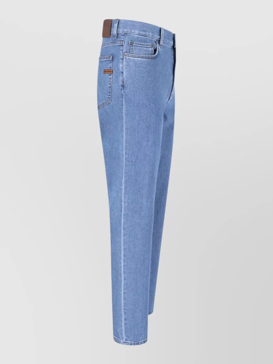 Zegna Denim High-Rise Straight-Leg Jeans