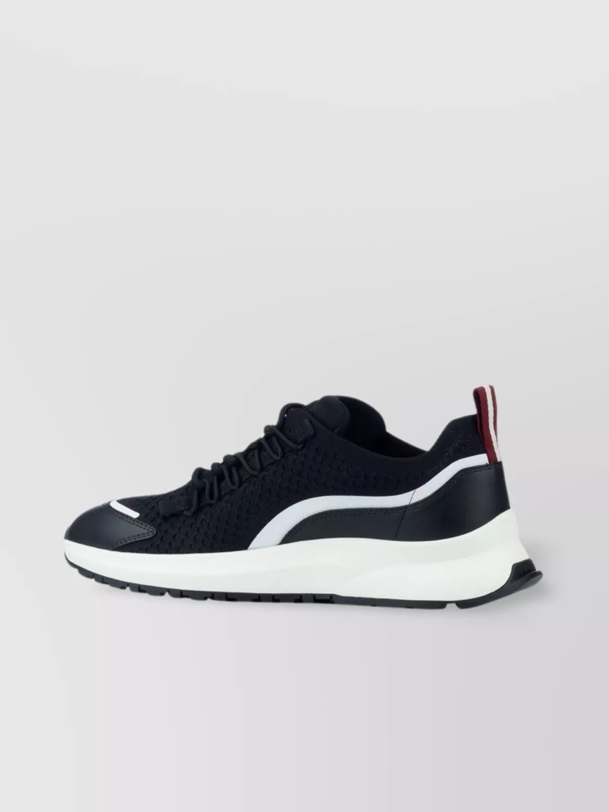 Bally Sole Contrast Pull Tab Sneakers In Black