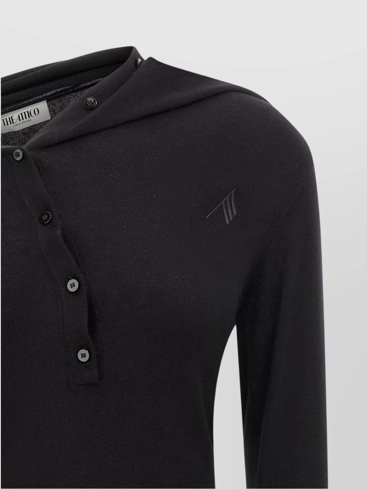 The Attico Wool Cashmere Dress Asymmetric Neckline
