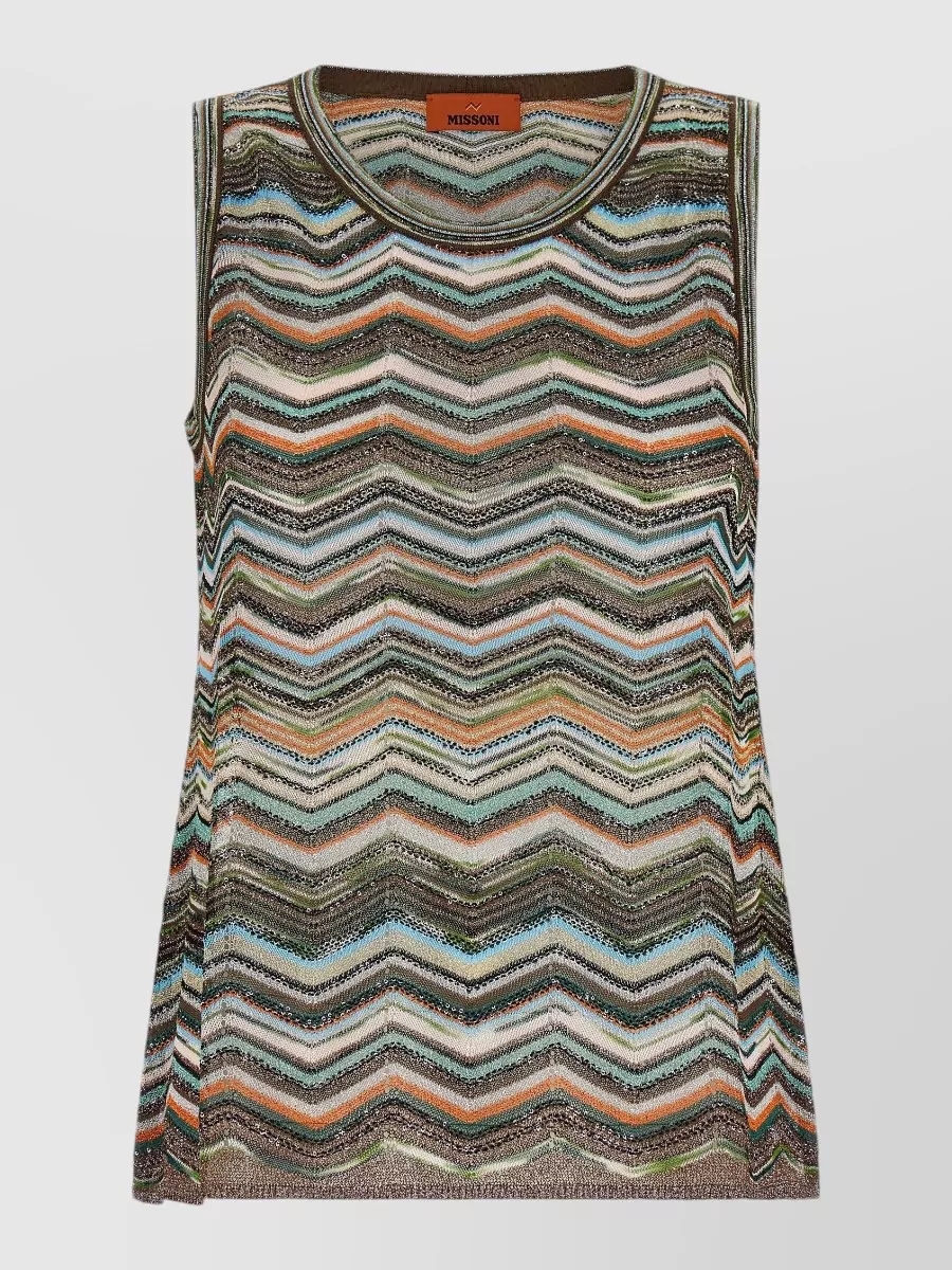 Missoni metallic zigzag knit sleeveless top