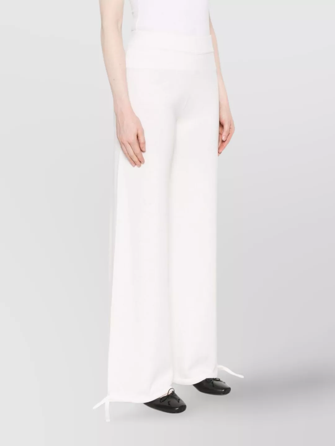 Max Mara Straight Leg Trousers Drawstring Hem In Brown