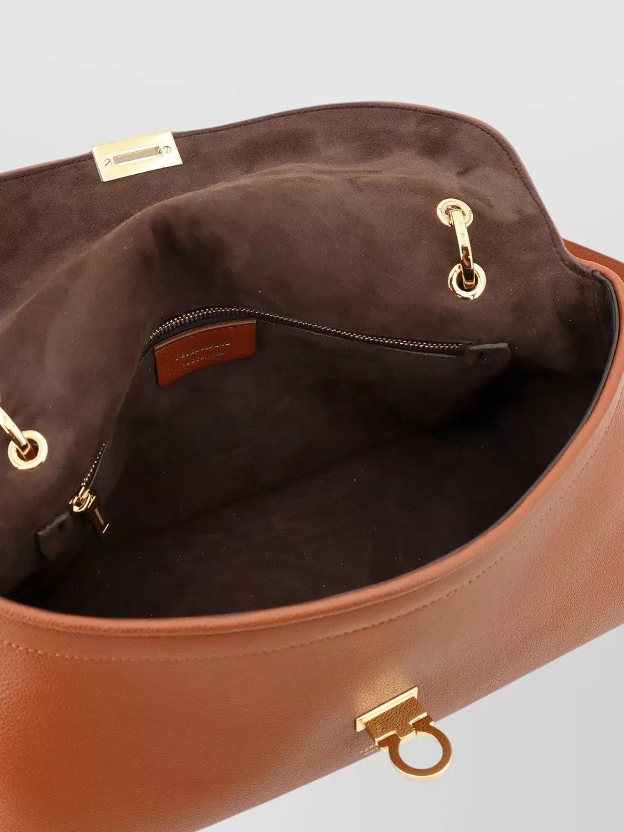Ferragamo Gancini Leather Clutch Bag