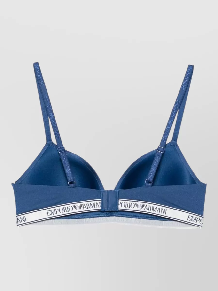 Emporio Armani Satin Logo-Print Underwire Bra