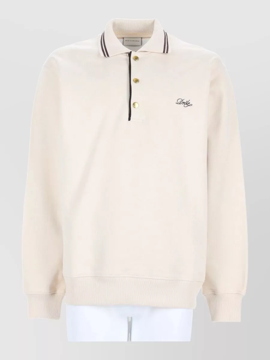 Drôle De Monsieur cotton logo polo shirt
