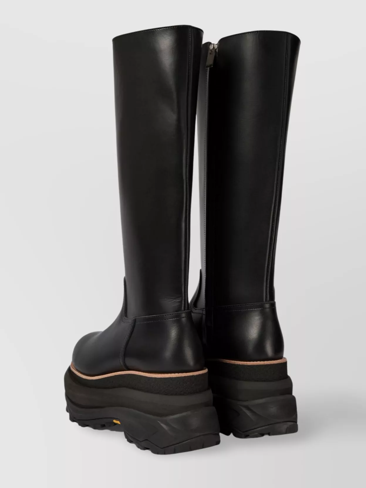 Sacai Tall Boots With Lug Sole And Platform