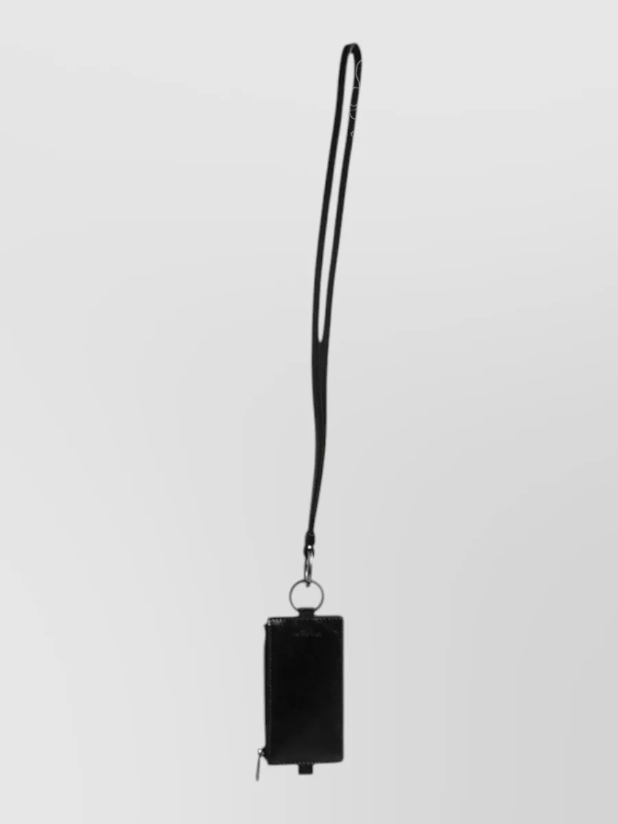 Dolce&Gabbana leather logo embossed lanyard card holder