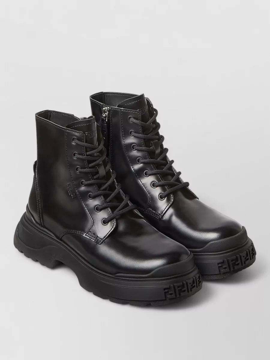 Fendi Leather Combat Boots
