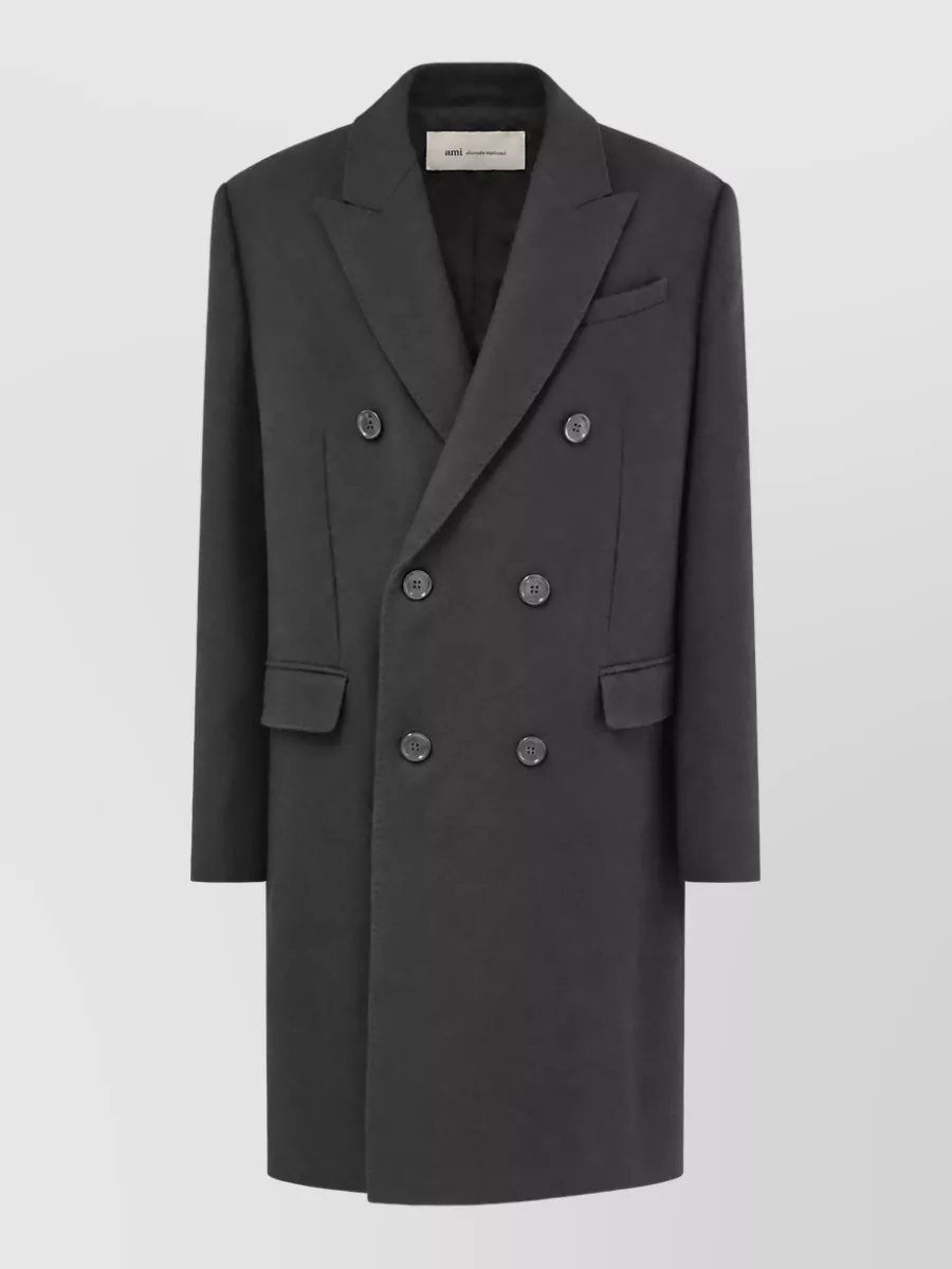 Ami Paris virgin wool double-breasted coat