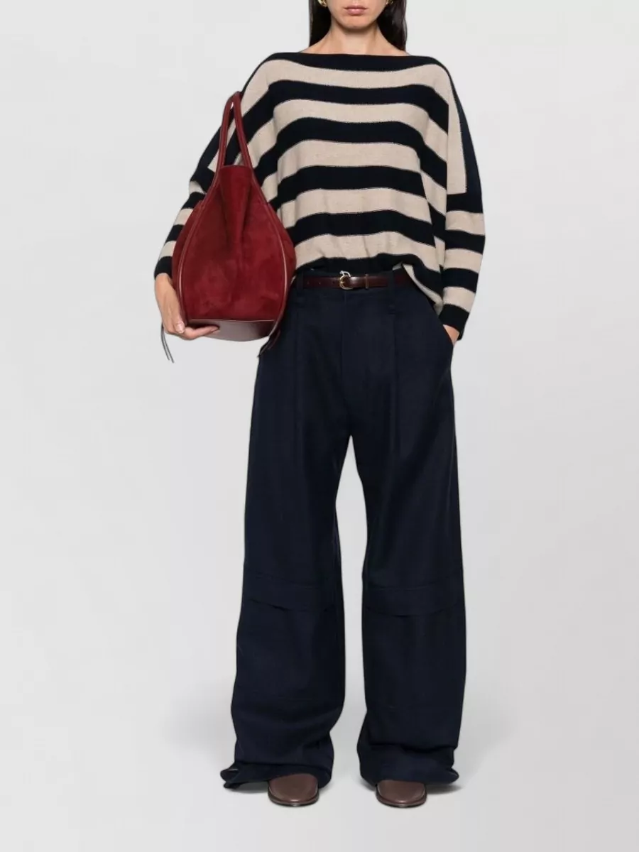 Daniela Gregis Wool Striped Boat Neck Long Sleeve Jumper