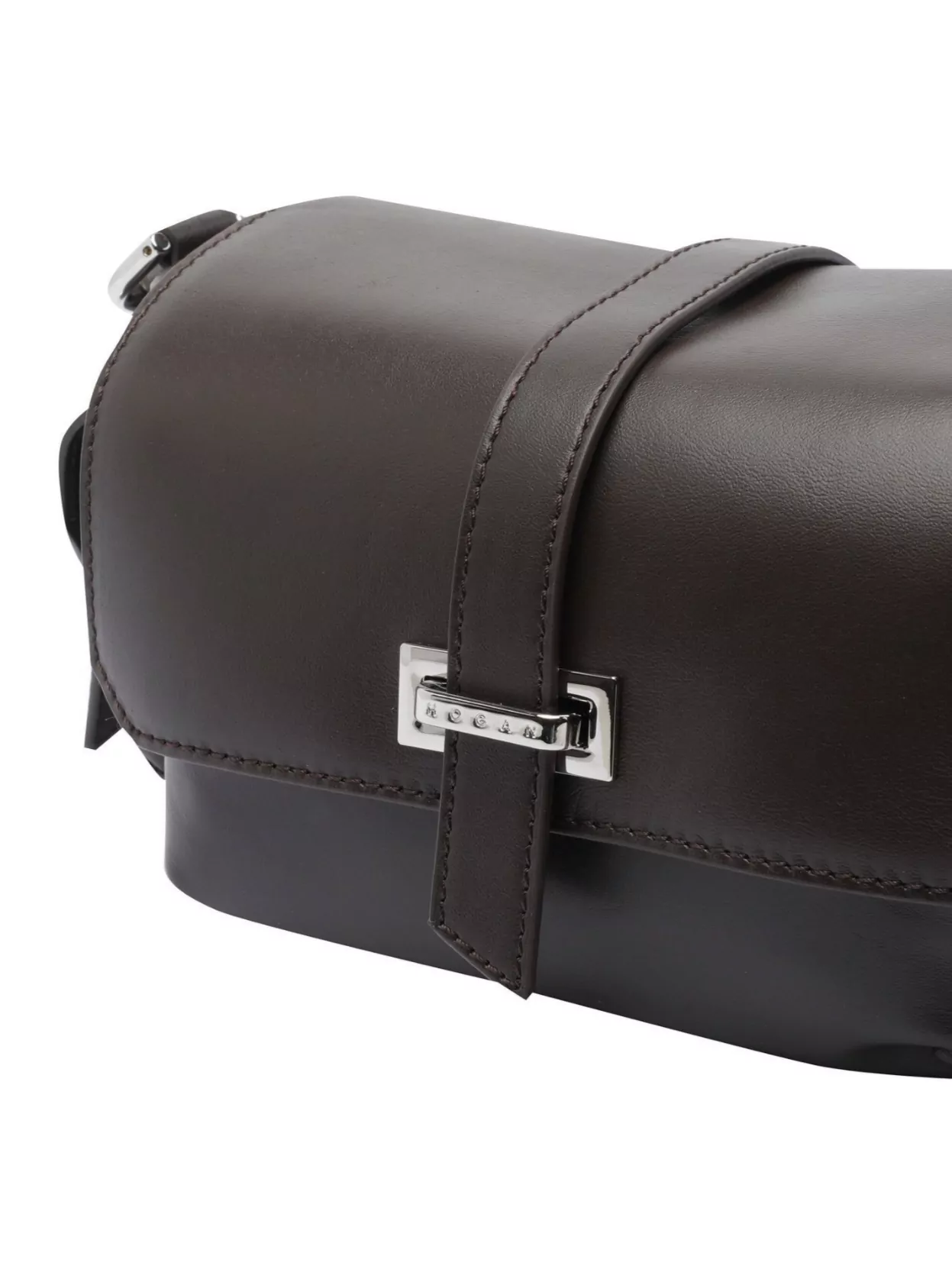 Hogan Flap Leather Crossbody Bag With Buckle Detail