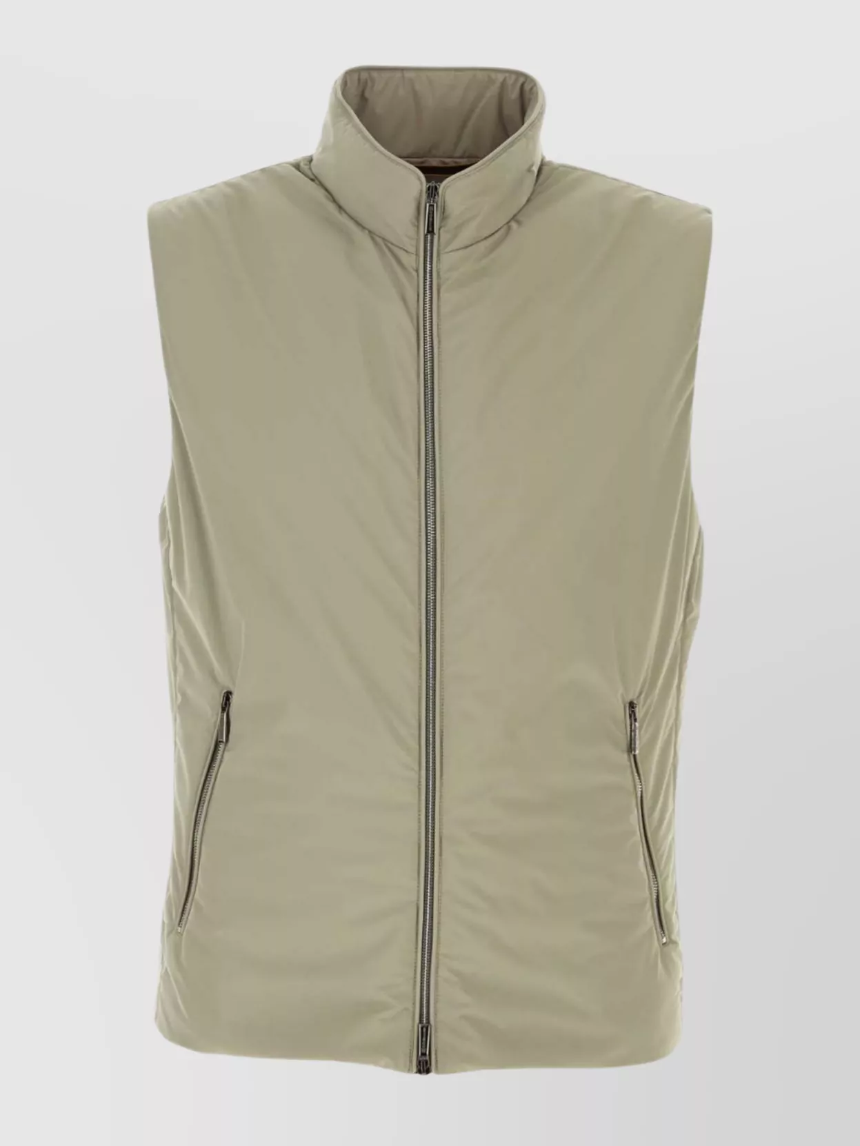 Shop Moorer Polyester Senio Sleeveless Jacket With High Collar And Zippered Side Pockets