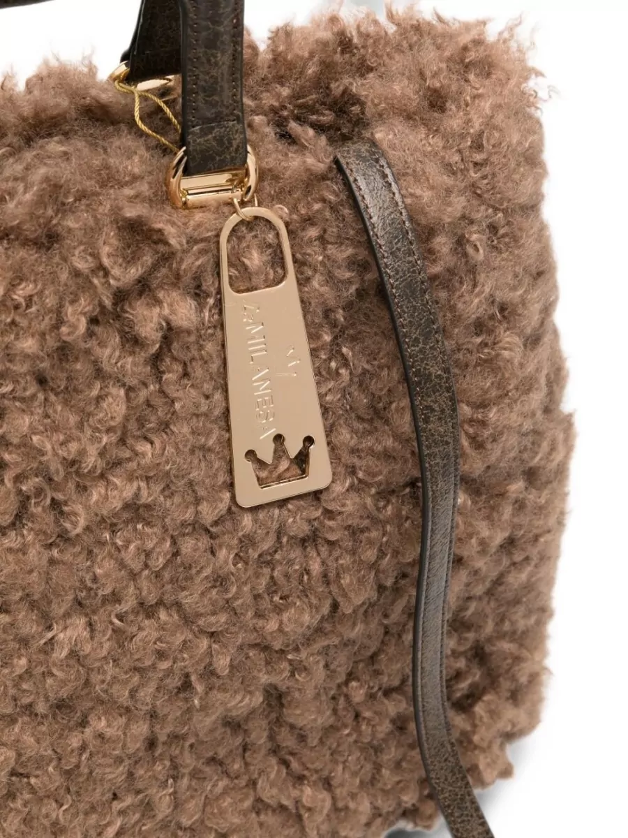 La Milanesa Faux Shearling Tote Bag