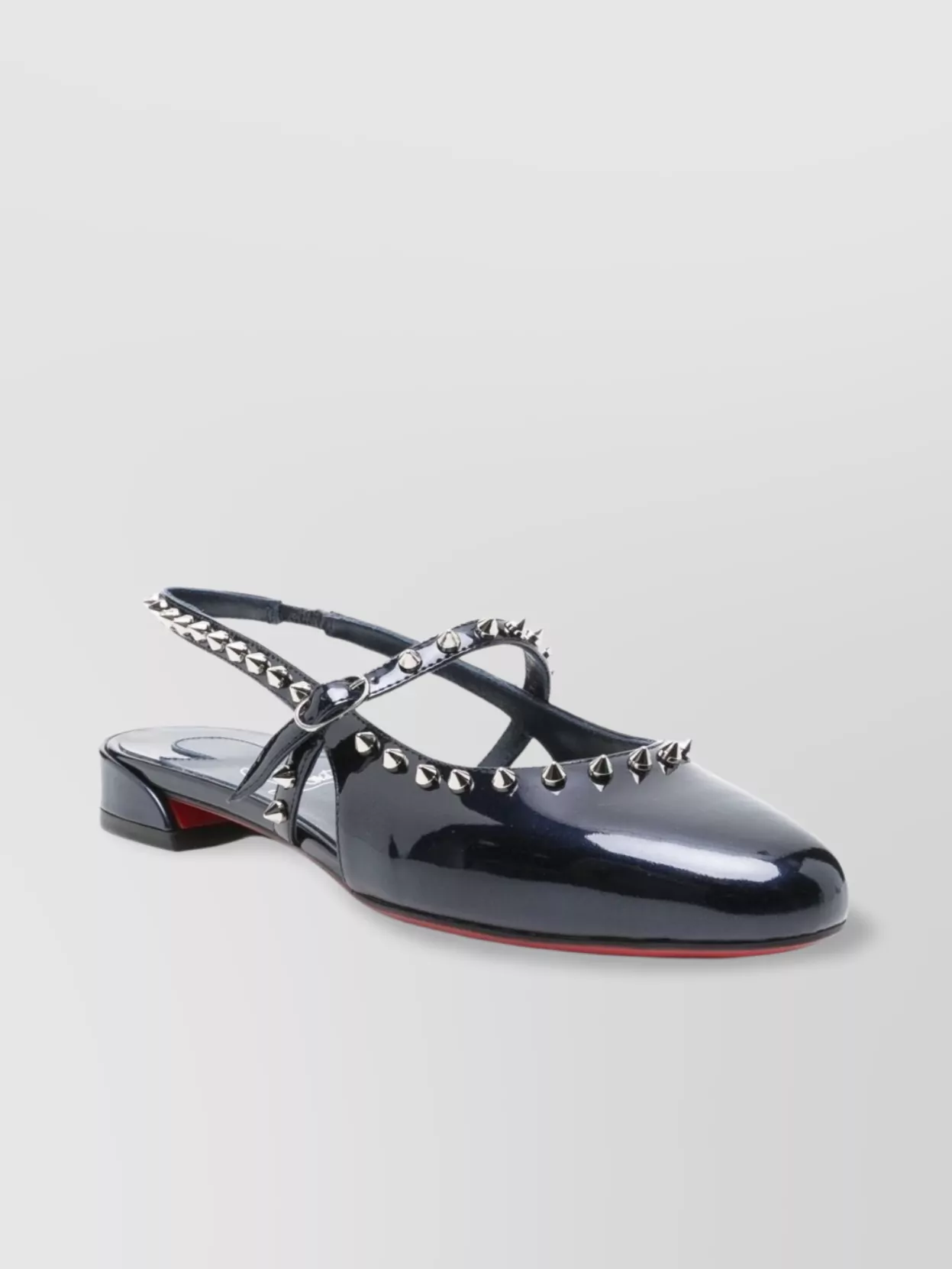 Christian Louboutin Ballet Flats With Glossy Finish And Studs
