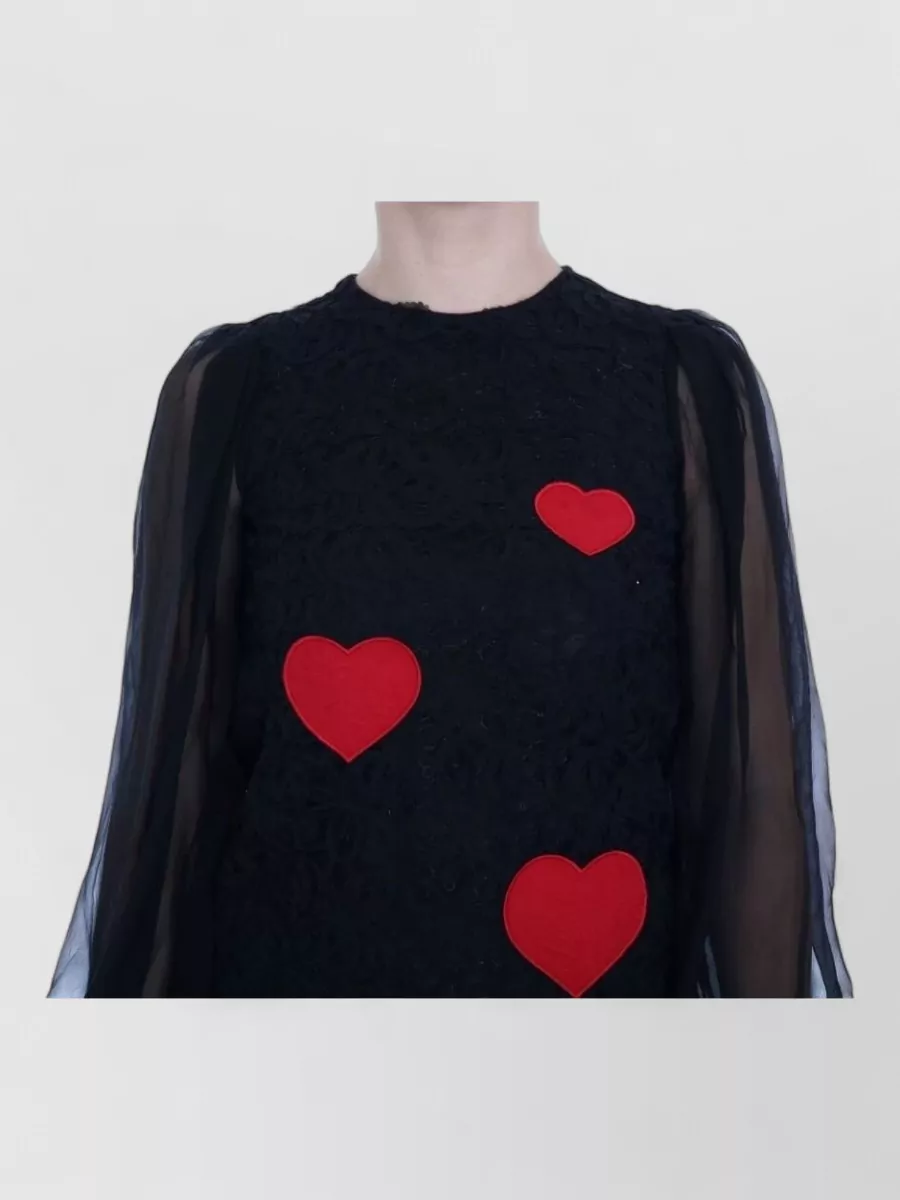 Dolce&Gabbana Lace Heart Appliqué Mini Dress